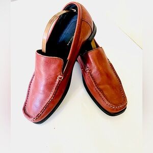 Bostonian Slip on Stadium Leather Loafers 1 inch heels Mens Size US 7.5 Brown